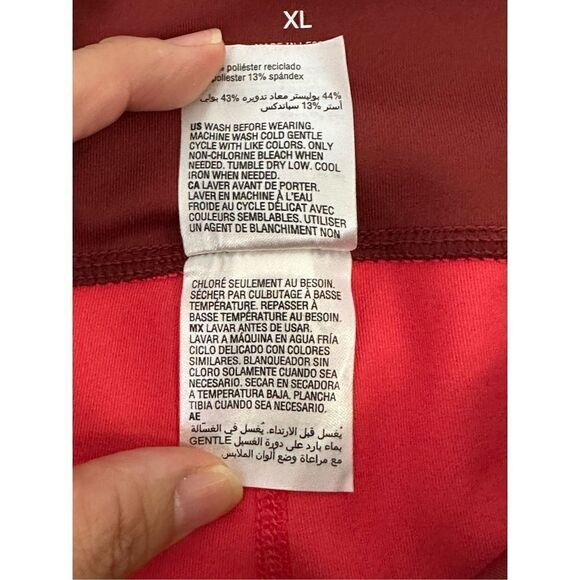 Ideology Women’s High Rise Side Pockets Colorblock 7/8 Leggings Red Pear Size XL - Picture 6 of 11